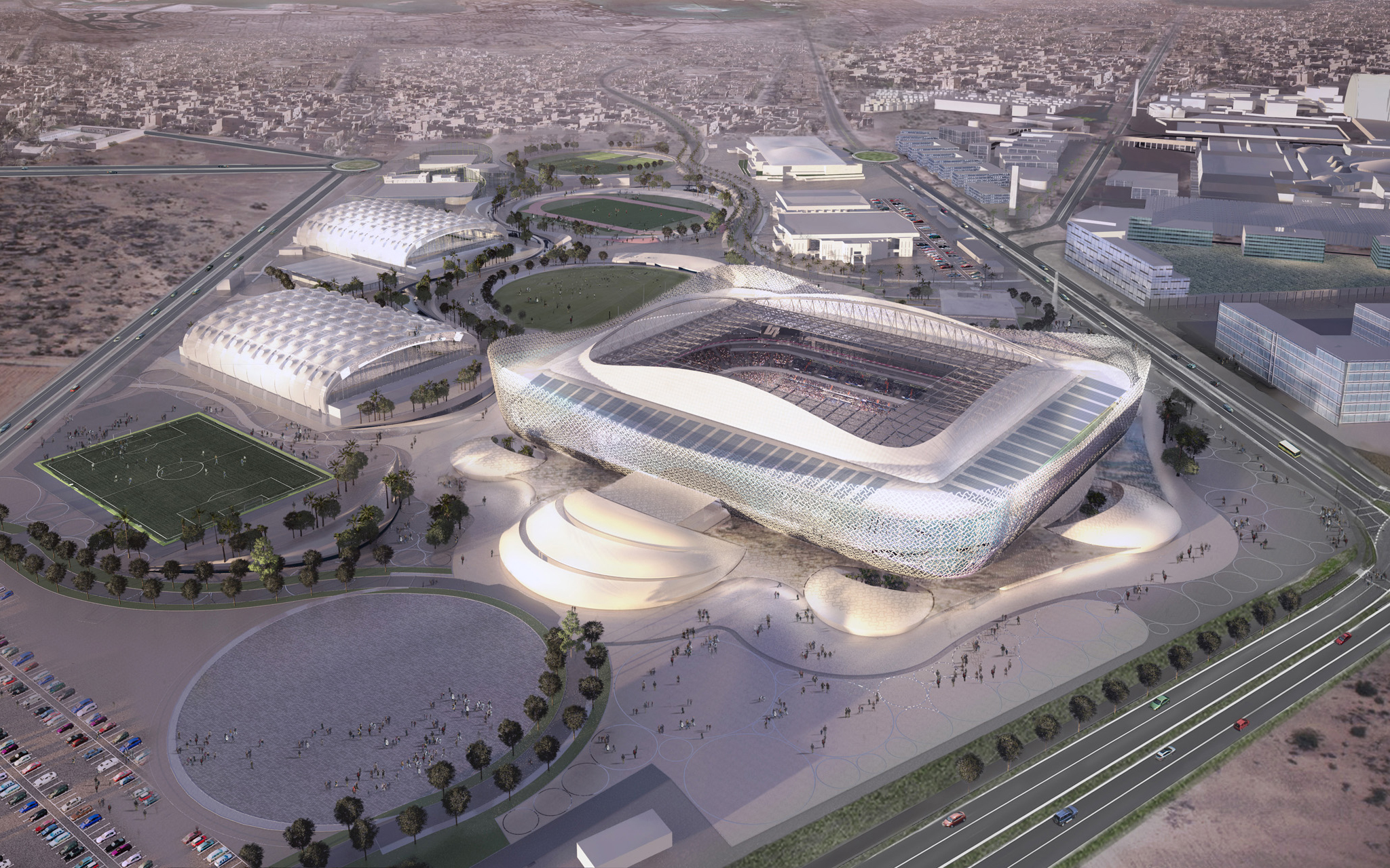 Fifth stadium revealed for Qatar World Cup by Pattern Architects ...