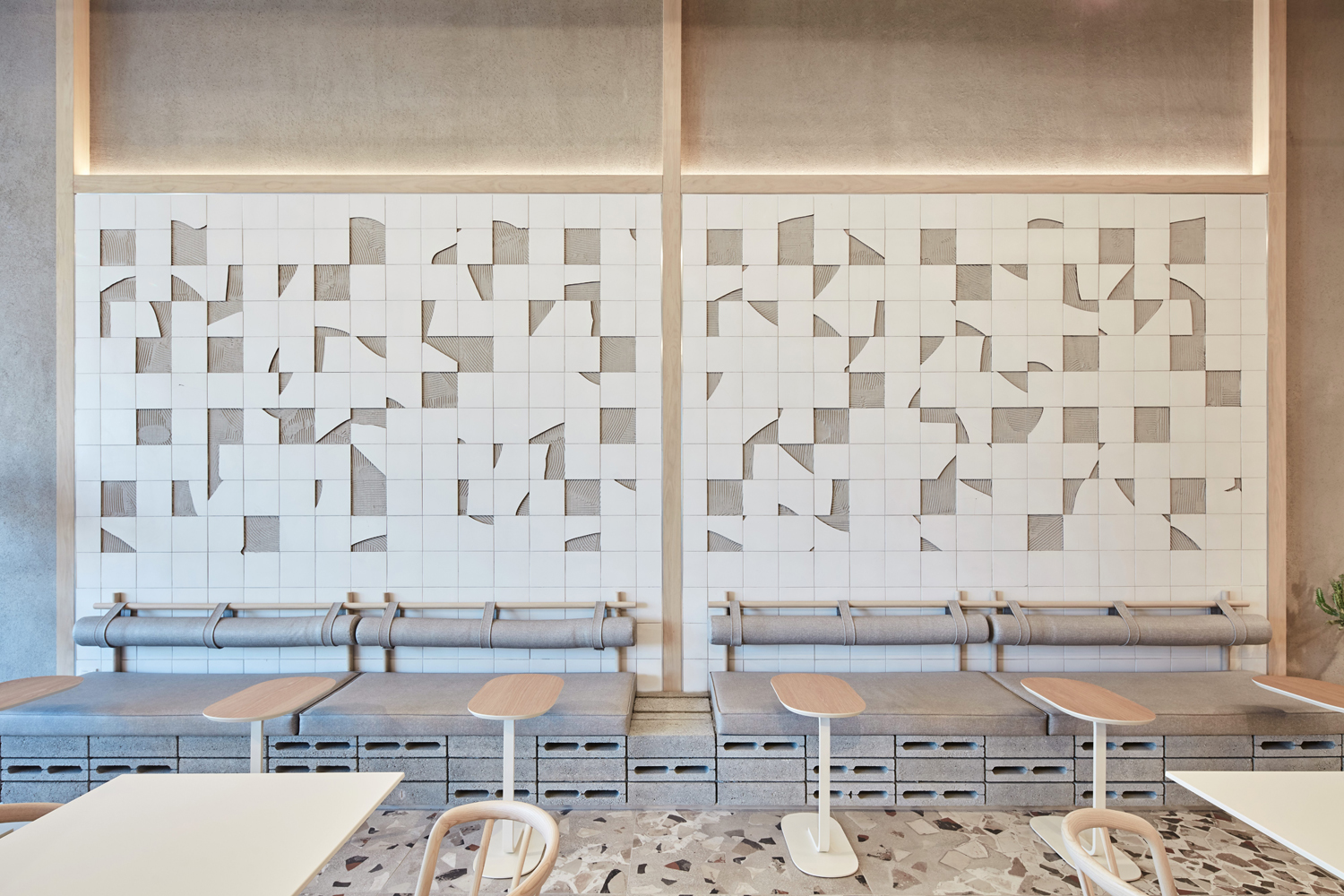 Raw materials make for sensational finishes at this coffee shop by Roar