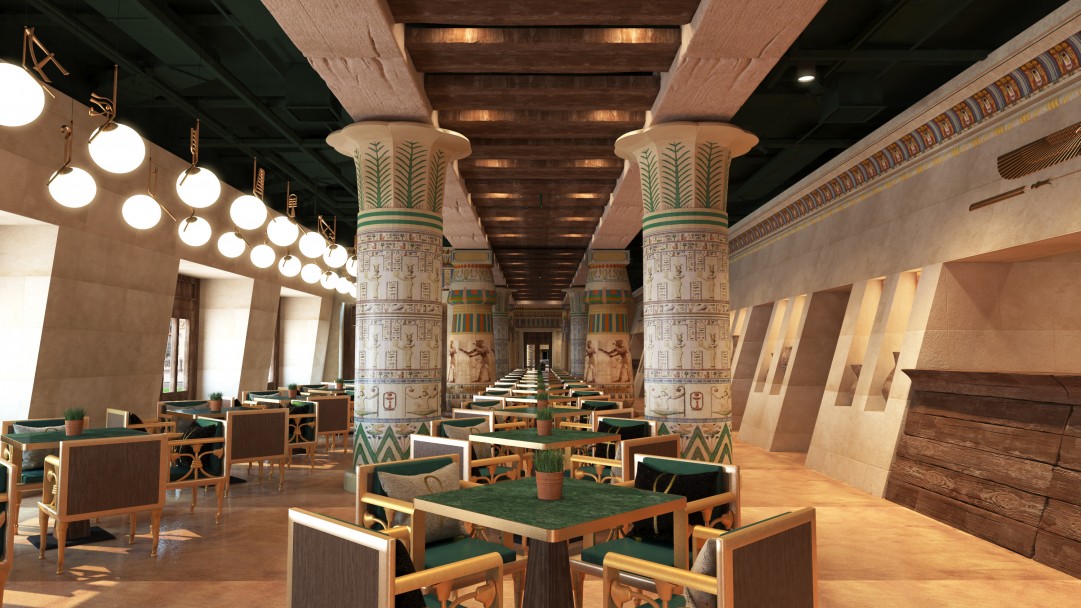 egyptian style dining room